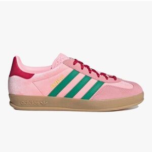 Adidas Gazelle Pink with Green Stripes Women's Sneakers